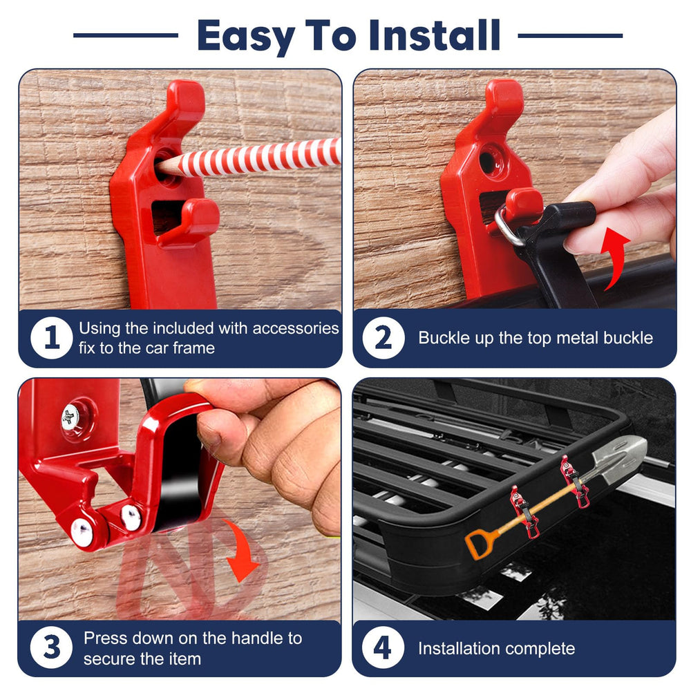 Rtshuok off-road gear organized with non-slip pads and clamps