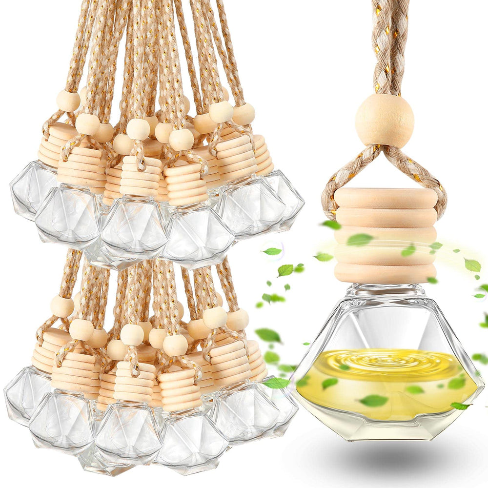 Rtteri diamond car diffuser bottle with wooden cap for stylish scent.