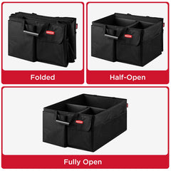 Rubbermaid SUV-van compatible organizer keeps gear organized on family trips.