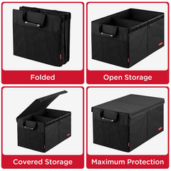 Rubbermaid vehicle-fit organizer versatile for cars, SUVs, and vans.