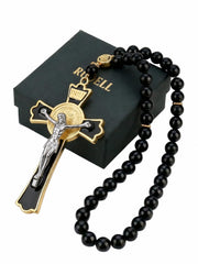RUDELL Catholic Car Rosary for rearview mirror with 40 beads for daily faith on the road.