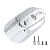 Rudyness chrome rear master cylinder cover on Harley Softail front view highlights chrome accents