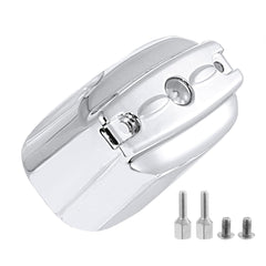 Rudyness chrome rear master cylinder cover on Harley Softail front view highlights chrome accents