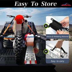 Ruedamann load straps included help secure ramp during transport.