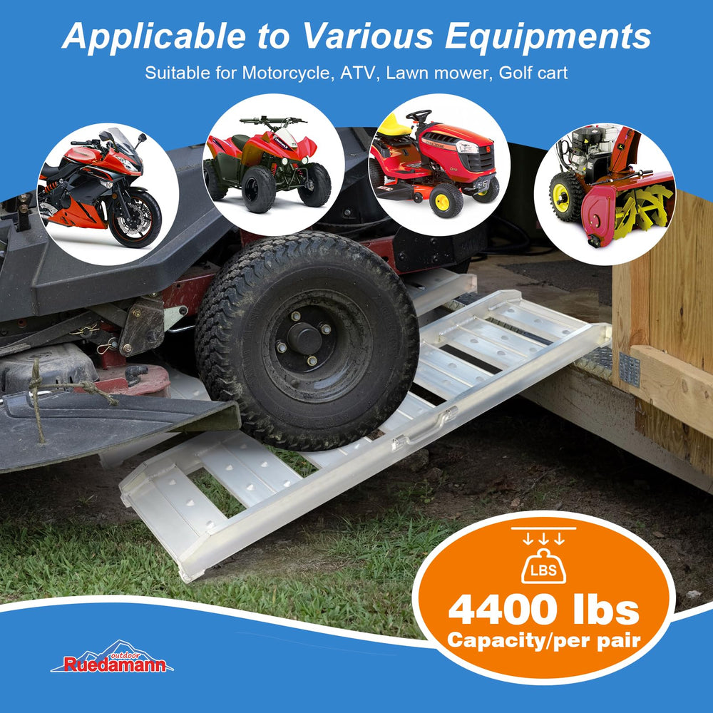 Ruedamann ramps support two ramps up to 3520 lbs total.