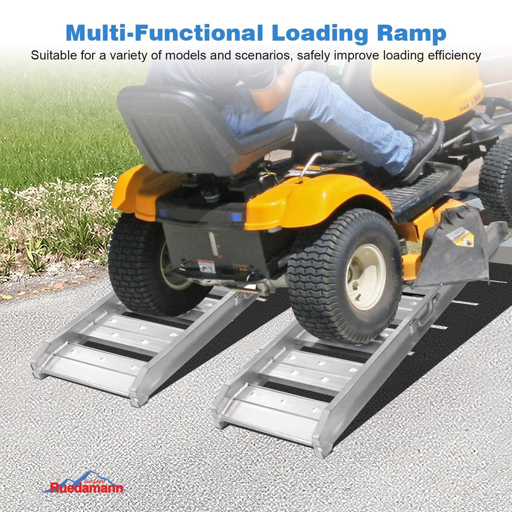 Ruedamann versatile ramps suit dirt bikes, ATVs, lawnmowers, and more.