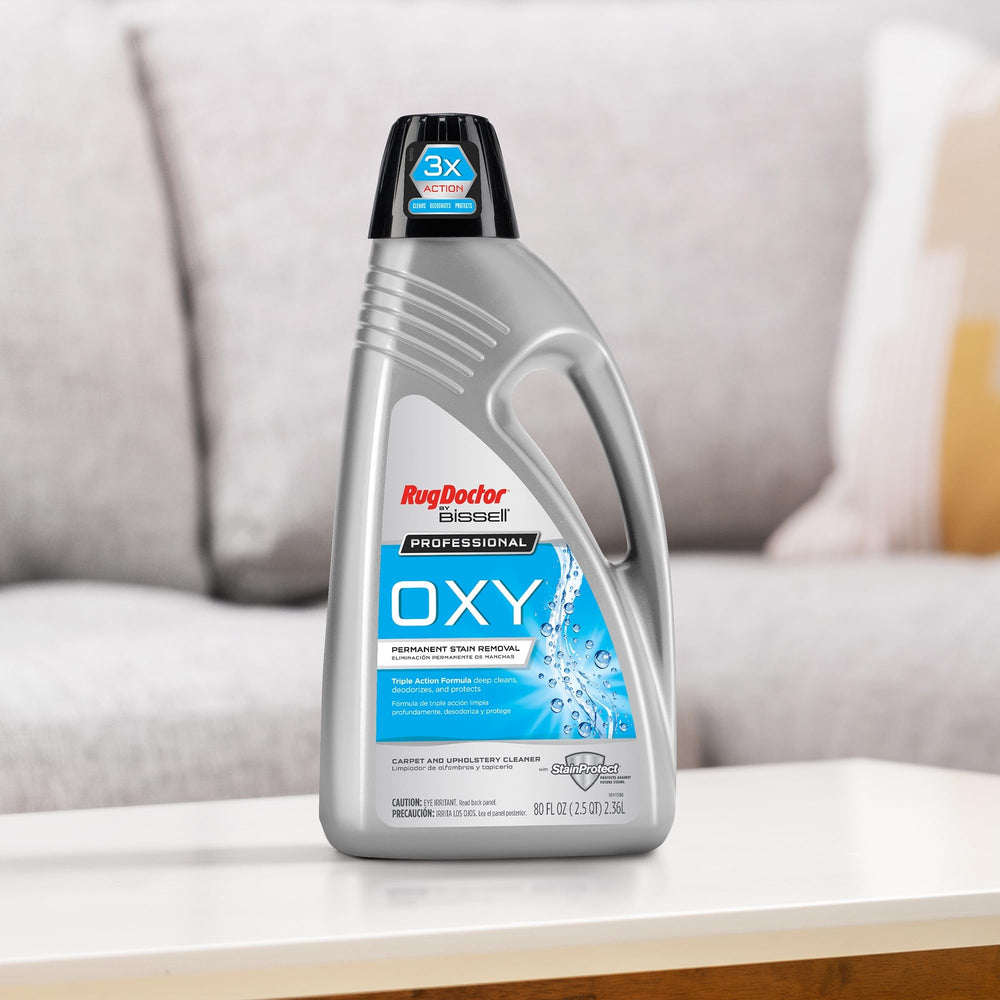Rug Doctor by BISSELL deodorizing action refreshing carpets with odor elimination tech.
