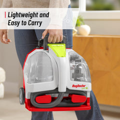 Rug Doctor Pet Portable Spot Cleaner dual-tank system keeps water separate for better cleaning.