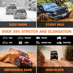 RUGCEL WINCH off-road towing setup suitable for SUVs, ATVs, and trucks.