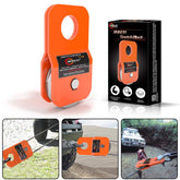 RUGCEL WINCH snatch block orange—doubles pulling power for tough off-road recoveries.