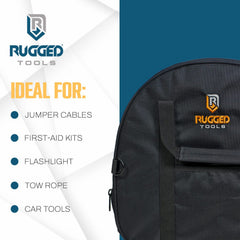 Rugged Tools cable bag compact design stays portable for on-the-go organization.