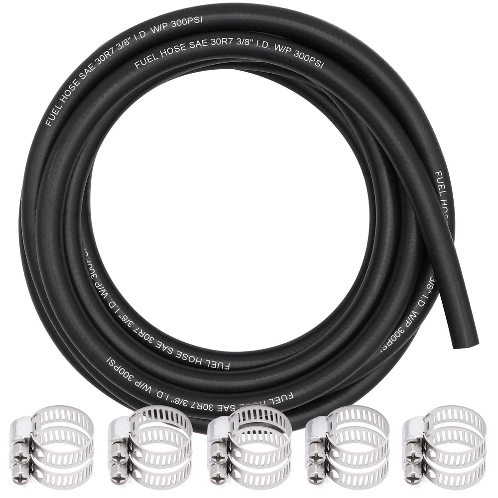 Ruikarhop fuel hose 3/8-inch ID closeup showing sturdy NBR rubber for reliable fuel transfer