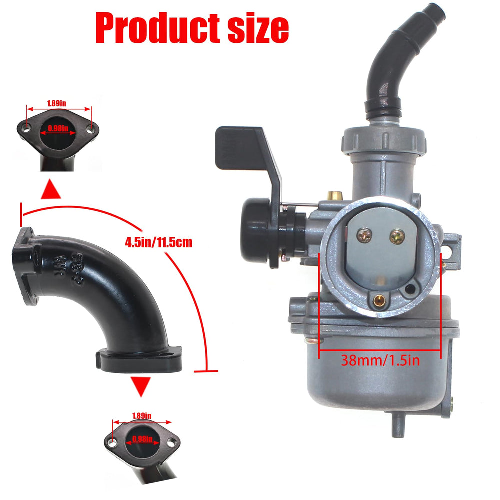 RUITONDA PZ22 carburetor fitment for Coolster Apollo 125cc enhances acceleration