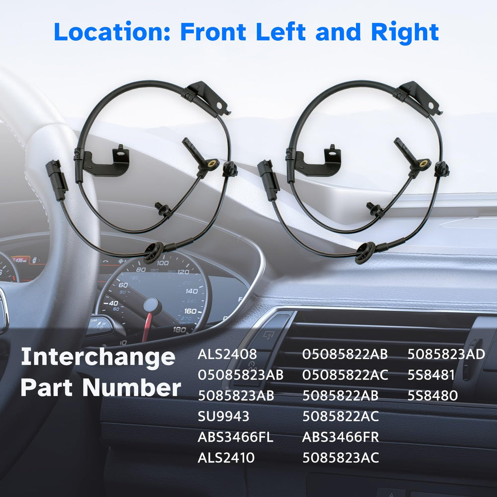Ruizure front-left ABS sensor ALS2408, durable replacement.