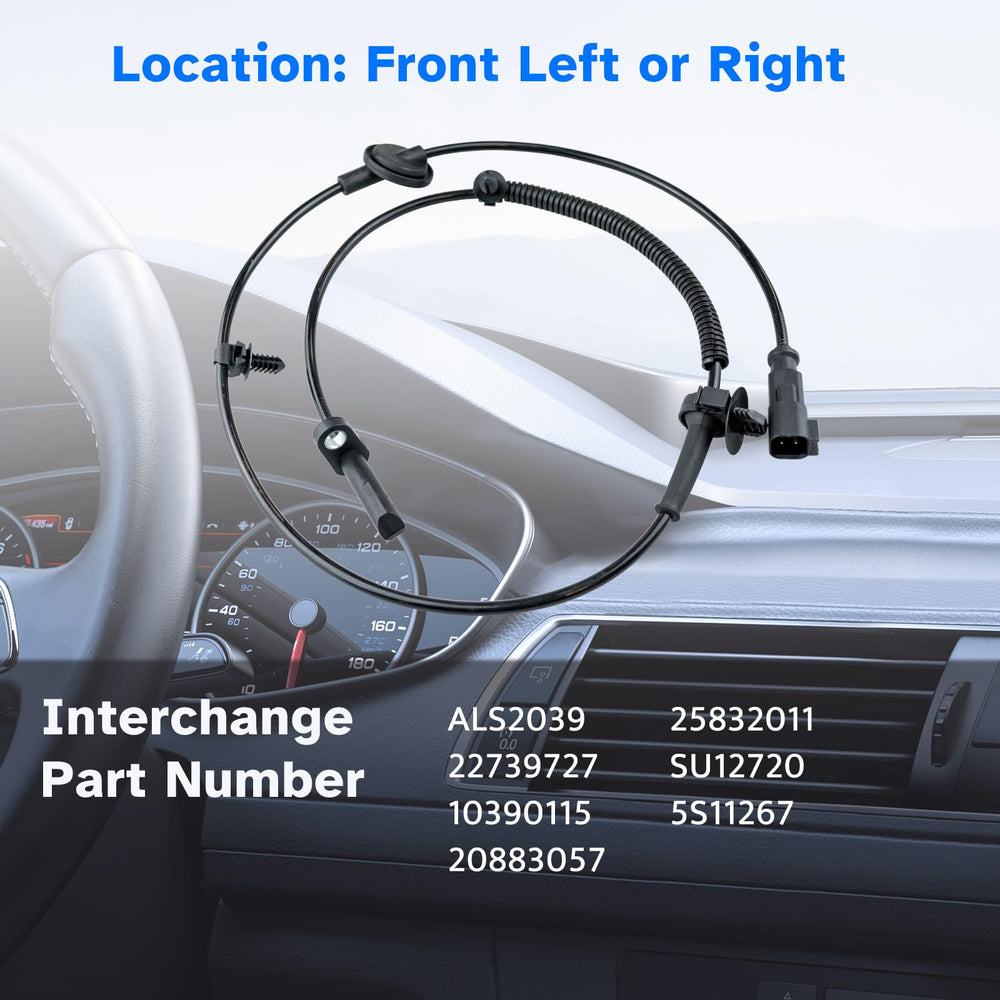 Ruizure ABS sensor interchange numbers help identify compatible parts quickly and accurately.