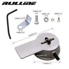RULLINE end cap filer tool mounted on a workbench for stable operation.