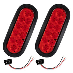 RUNBAITOO 6-Inch oval LED tail light, front view; enhances daytime and night visibility.