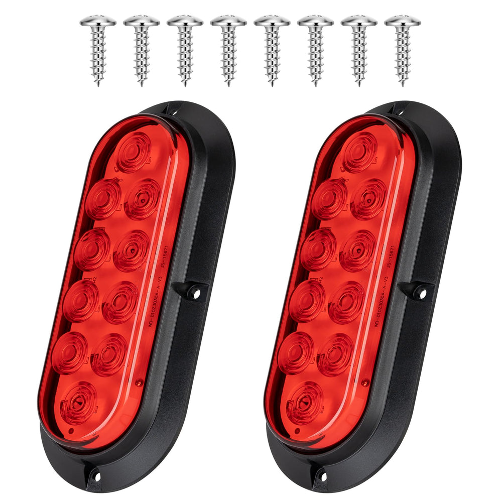 RUNBAITOO oval LED tail light, front view, enhances daytime trailer visibility