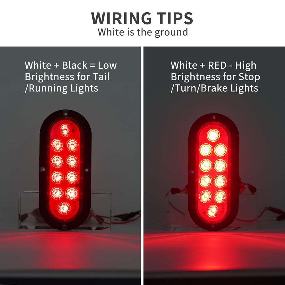 RUNBAITOO oval LED tail light in low-brightness tail mode for night use