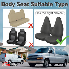 Runfider 1-year quality assurance for seat covers.