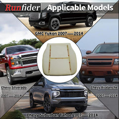 Runfider Chevy Avalanche seat foam compatibility; model-specific support for the driver.