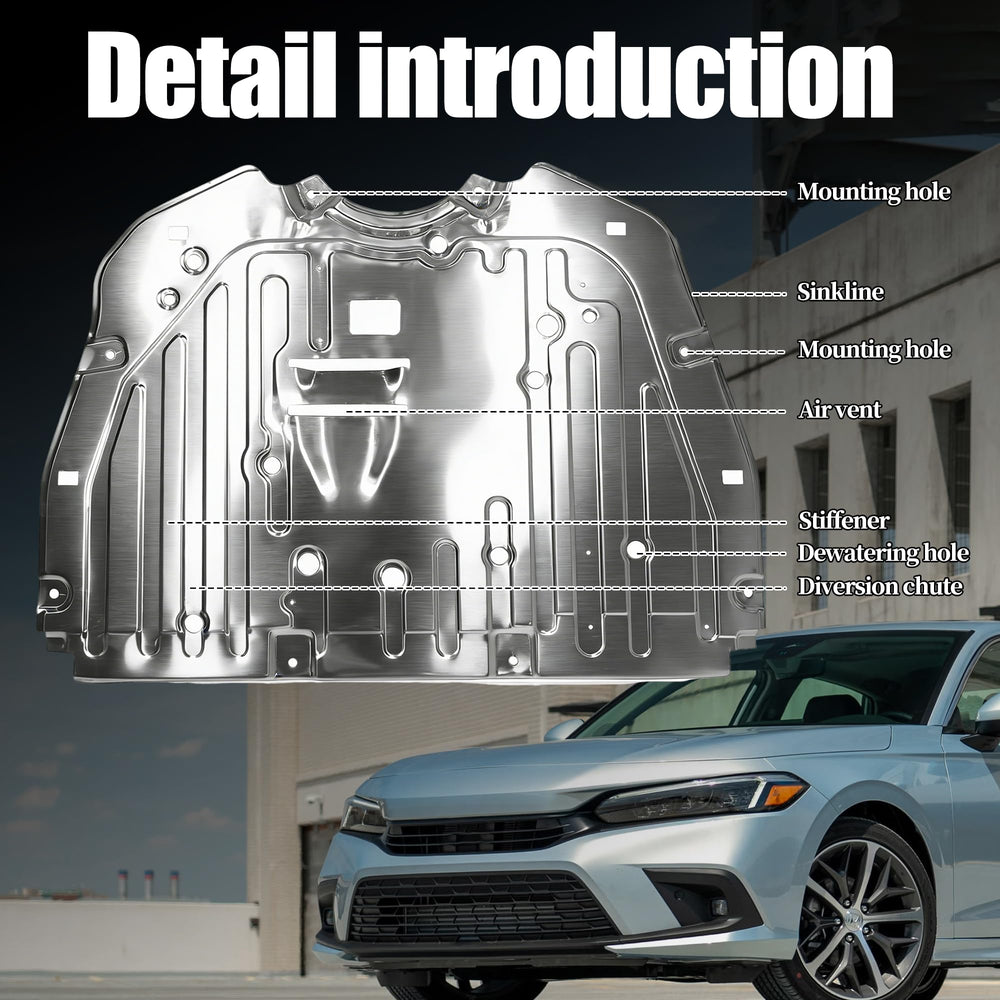 Runfider OEM-replacement shield fits Honda Civic 2022–2023 without modification.