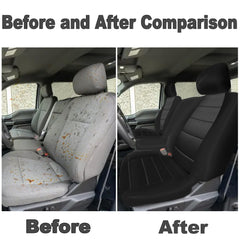 Runfider Ford F-150 XL 40/20/40 seat cover preserves original seating with integrated belts