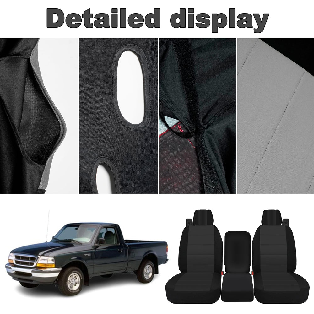 Runfider seat cover for integrated belts and armrest on Ford F-150 enhances durability