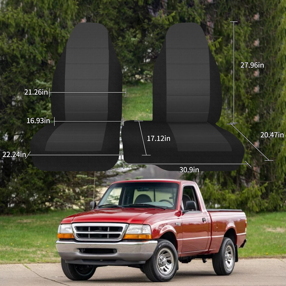 Runfider no-console front seat cover compatible with models without console.