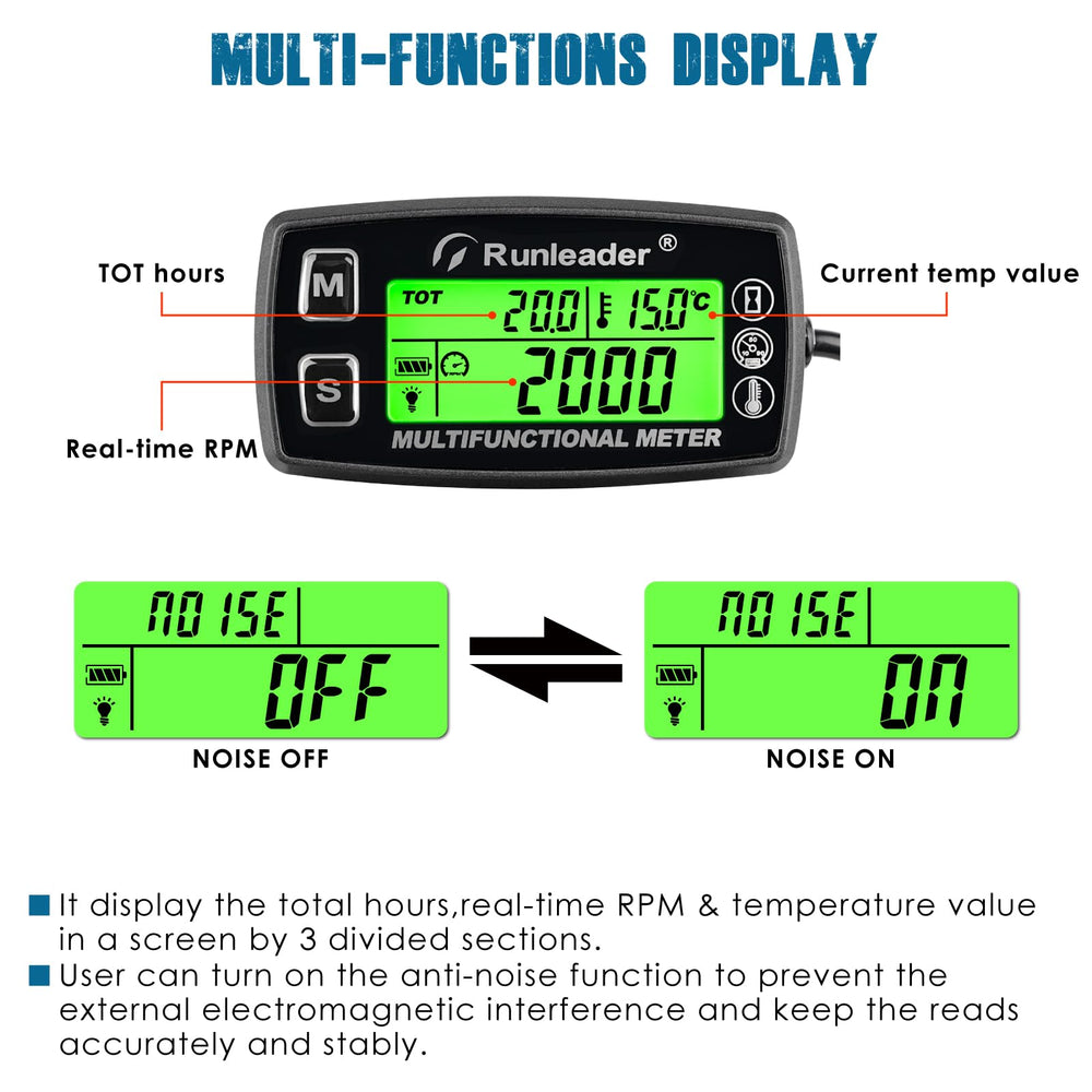 Runleader temperature probe shows current engine temps and max readings for proactive checks