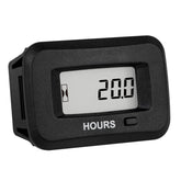 Runleader digital LCD hour meter front view tracks runtime reliably for outdoor equipment.