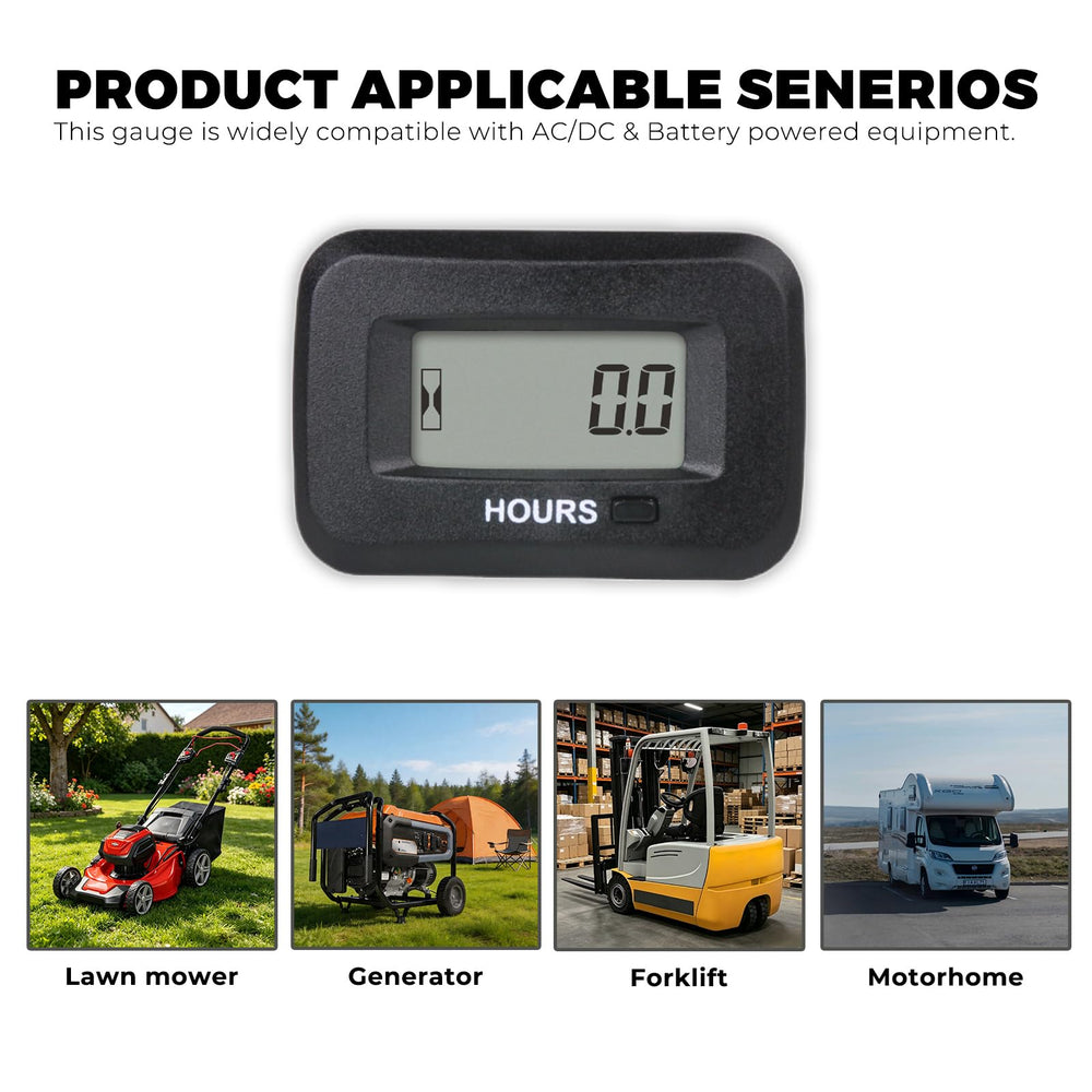 Durable epoxy housing protects Runleader hour meter in rugged outdoor settings.