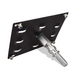 Runmade matte black aluminum bracket with clean, low-profile finish.