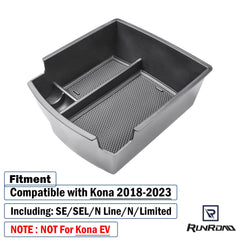 RUNROAD armrest tray for Kona organizes small items under the lid for quick access.