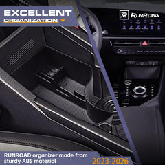 RUNROAD black ABS tray showing simple installation and practical organization.