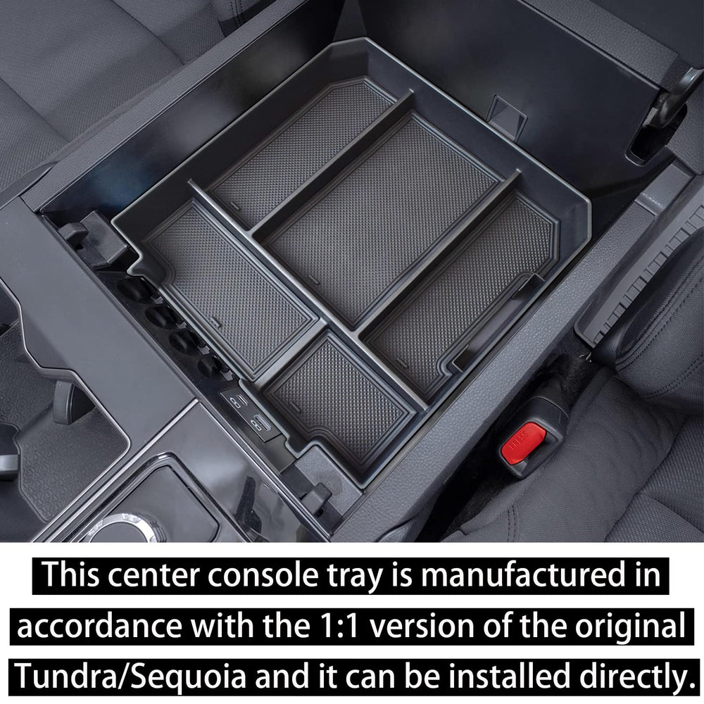 RUNROAD storage tray adds accessible space for driver and passenger items.