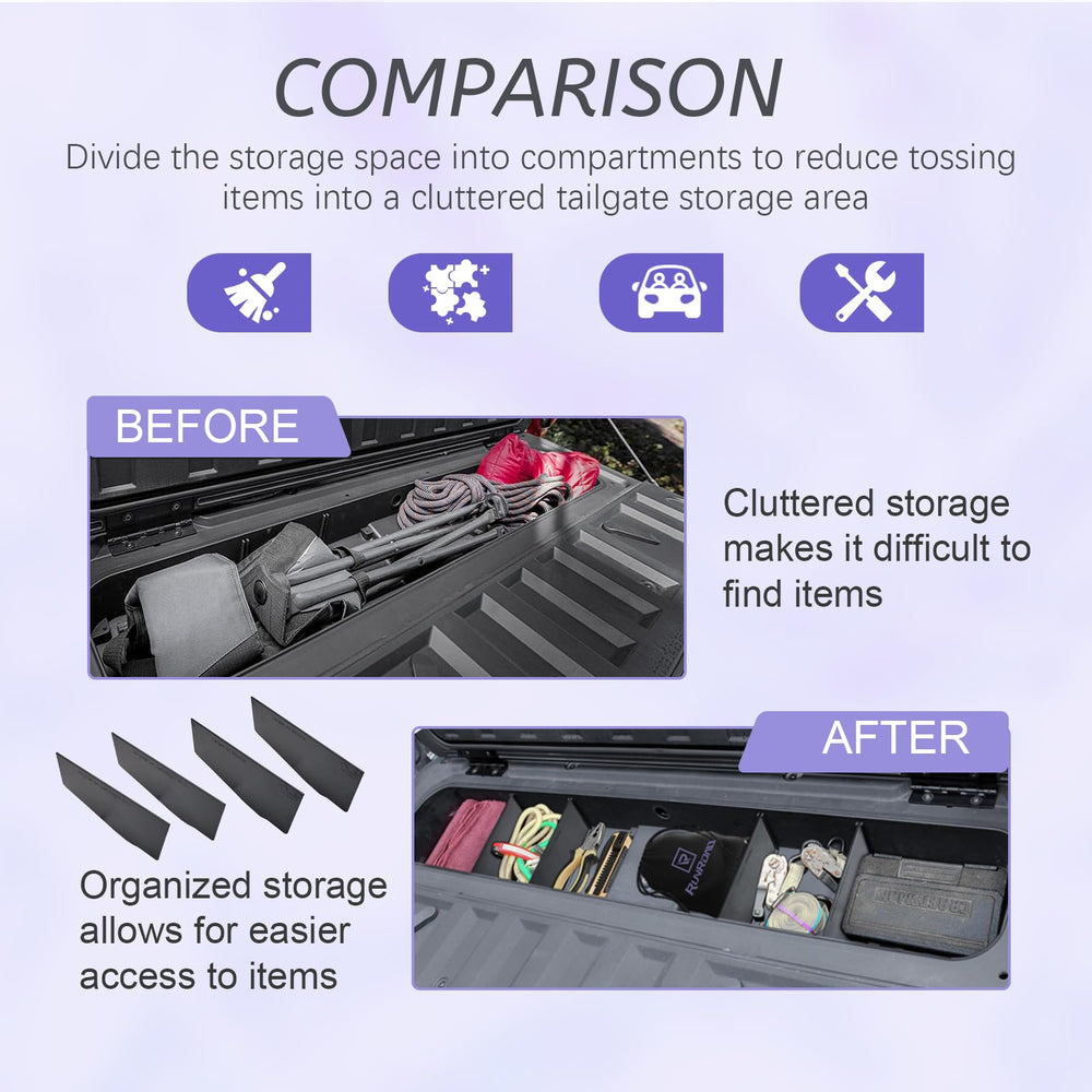RUNROAD multi-compartment setup keeps groceries and gear neatly separated.