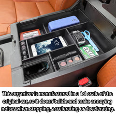 RUNROAD black tray adds clean style and practical organization to the cabin.