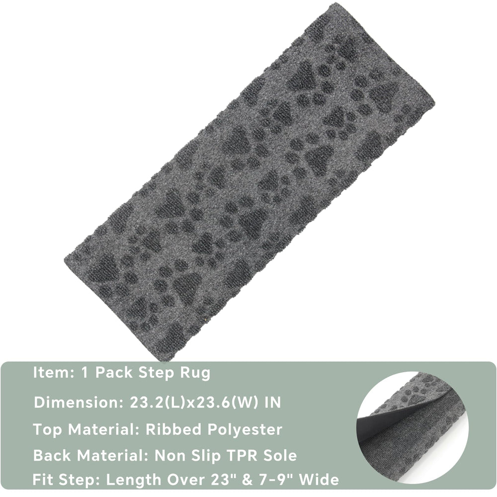 RUNROLE No Spring RV Step Cover texture close-up with embossed paws