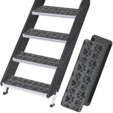 RUNROLE RV Step Covers with embossed paws pattern protect stairs and trap dirt.