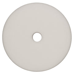 RUPES 150mm white D-A ultrafine pad side view shows even pressure distribution for balanced polishing.