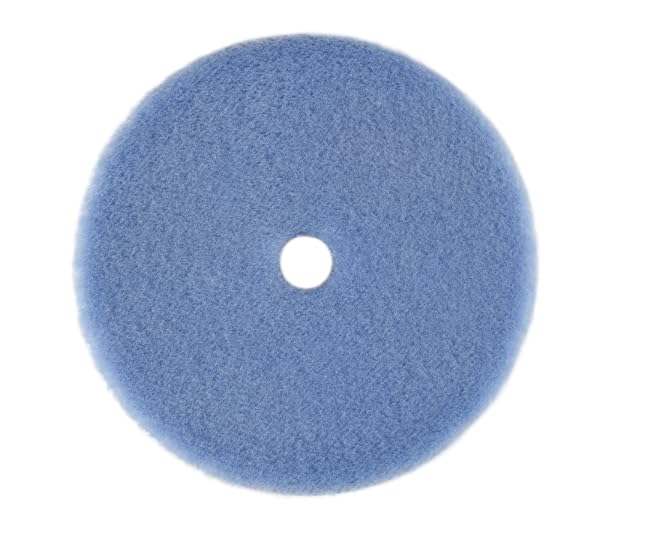 RUPES 9.NW160H blue wool pad side view supports stable, consistent polishing.