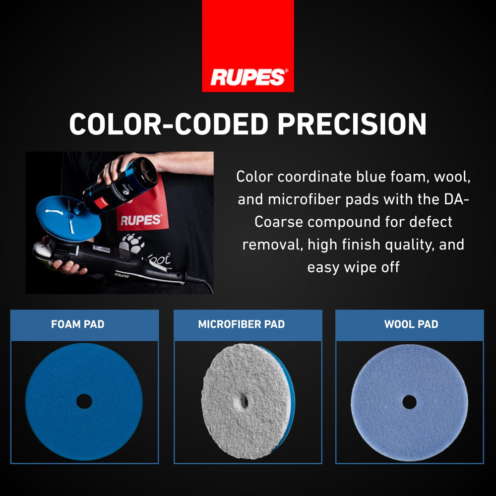 RUPES D-A Coarse works with all DA polishers for versatile detailing
