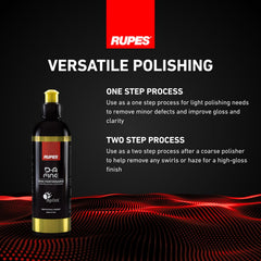 RUPES D-A Fine being applied on painted surface shows refined finish