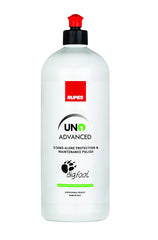 RUPES UNO ADVANCED polish bottle with stand-alone protection for durable shine.
