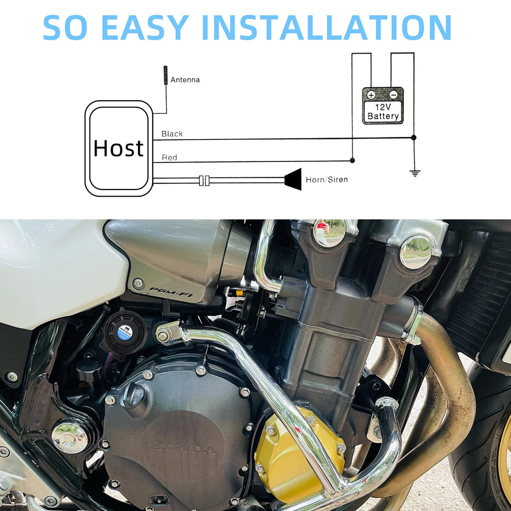 RUPSE universal 12V installation on a motorcycle