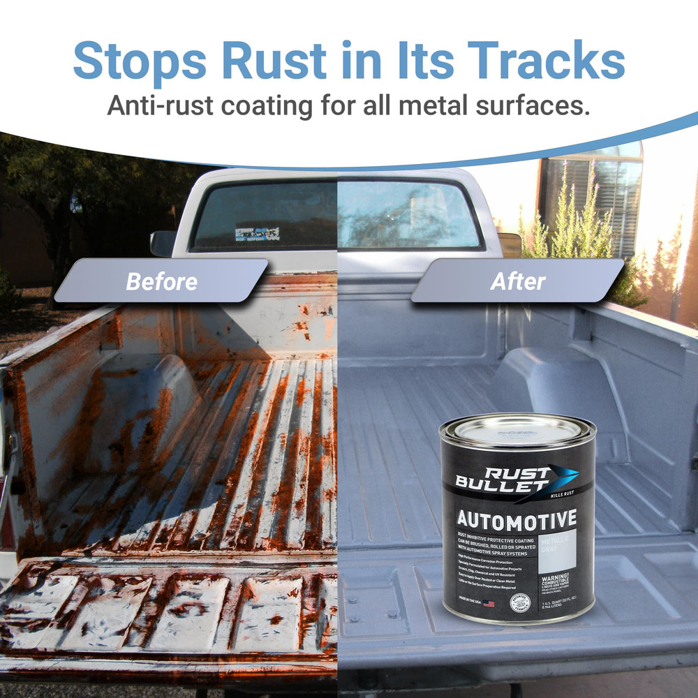 RUST BULLET Automotive protective coating applied on chassis shields from chips