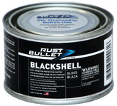 RUST BULLET BlackShell bottle with glossy finish and rust protection for metal surfaces.