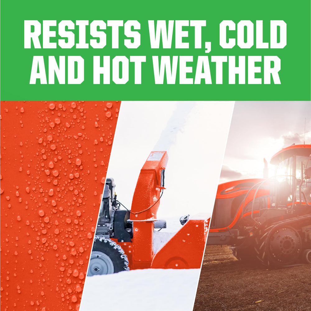 Rust-Oleum Farm & Implement Kubota Orange enamel on wood; versatile coating for fences and gates