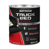 Rust-Oleum truck bed coating 1 qt black on metal bed provides durable protection.